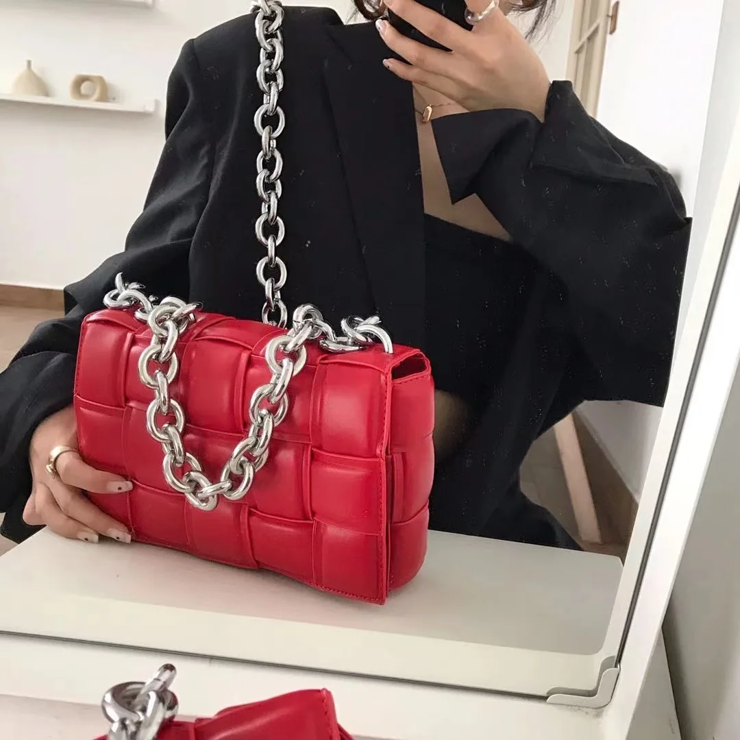 

Chain PU Leather Messenger Bag Luxury Women Bag Designer Female Trend Plaid Shoulder Bag Lady Purse and Handbag
