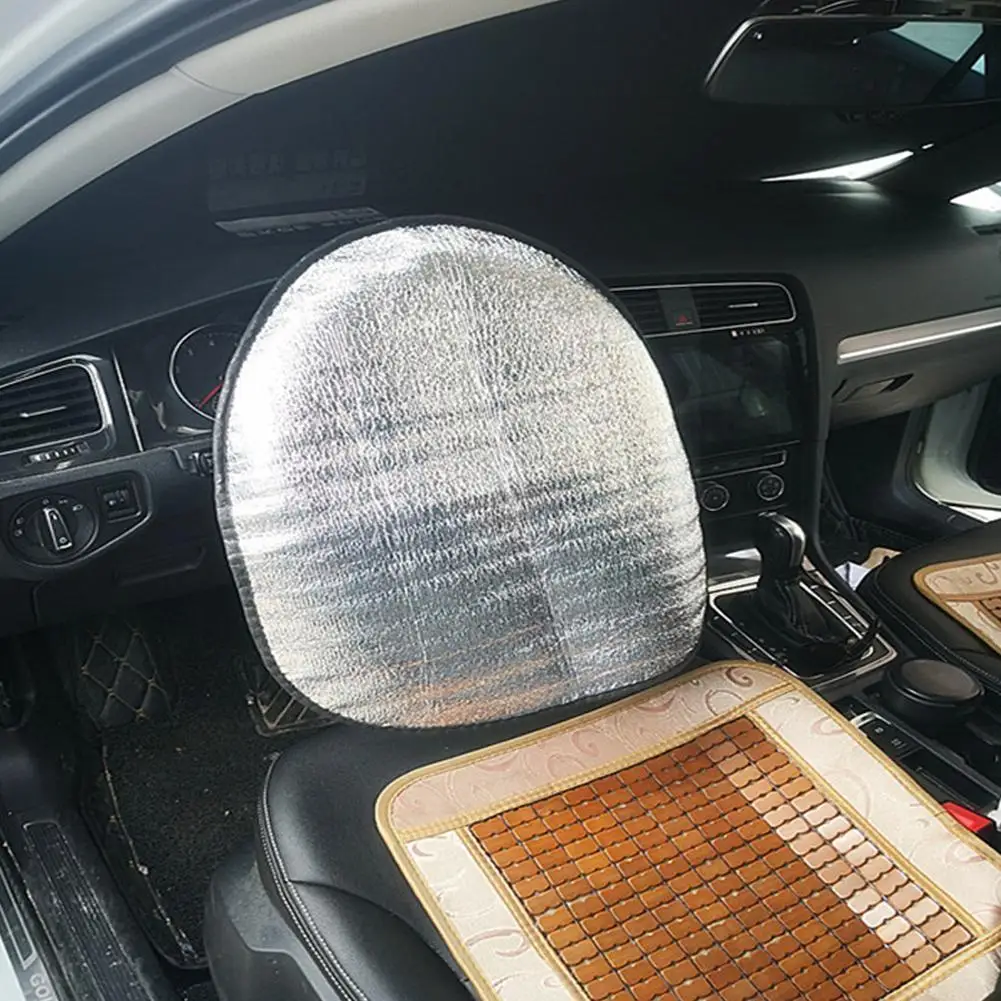 

Sun Protection Visor Automotive Aluminum Foil Thicken Sunshade Foldable Steering Accessories Car Wheel Reflective Cover Q3Q6