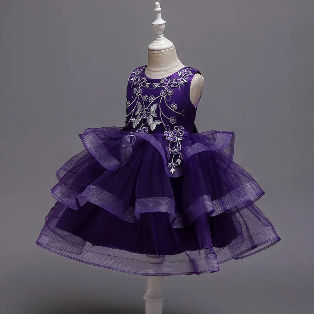 Новинка года; короткие пышные Детские платья-пачки с вышитым жемчугом и оборками для маленьких девочек; Детские праздничные платья на Рождество
