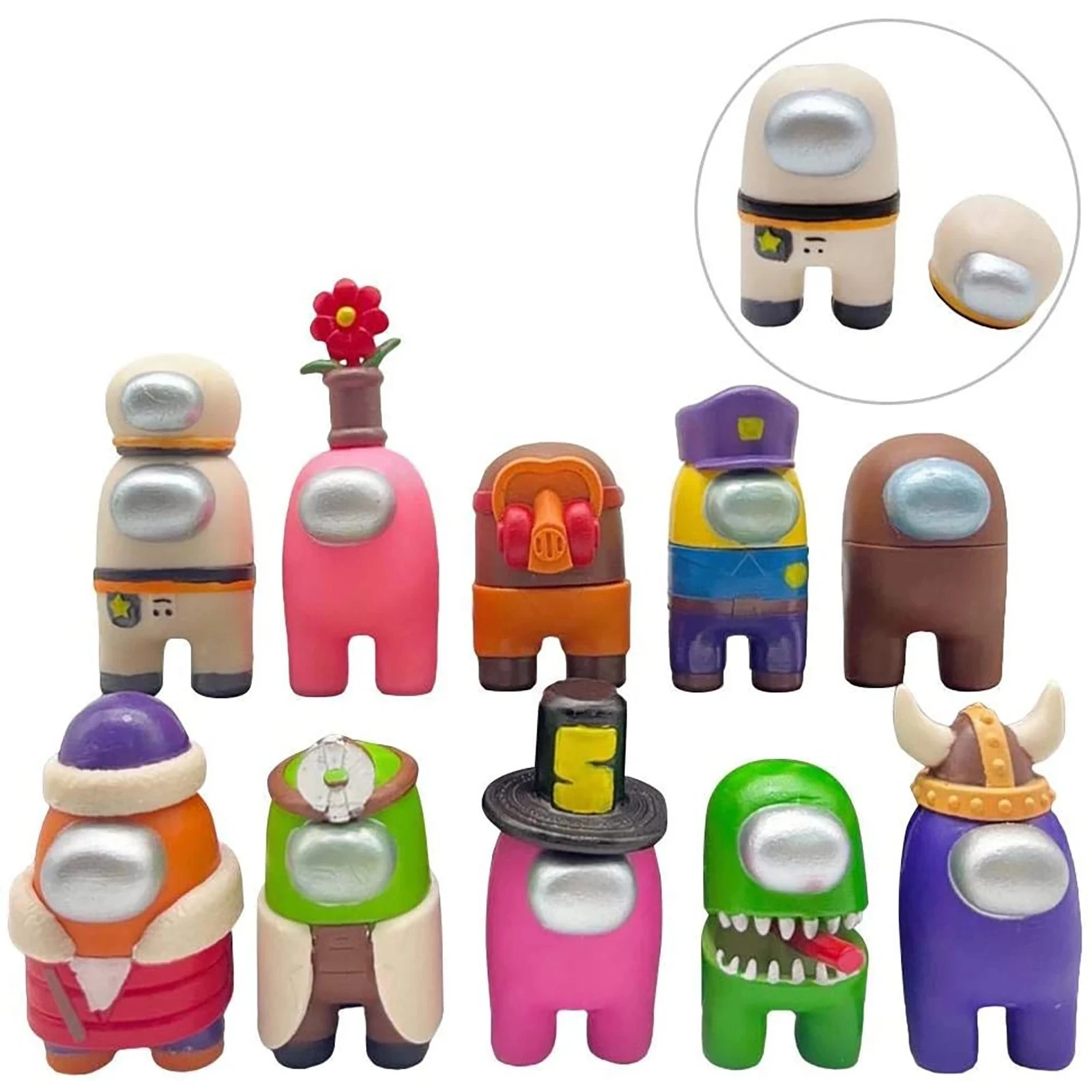 

10Pcs/Set Cartoon Games Among Us PVC Toy Anime Figurine Action Figure Model Dolls Decoration For Kids Birthday Gifts