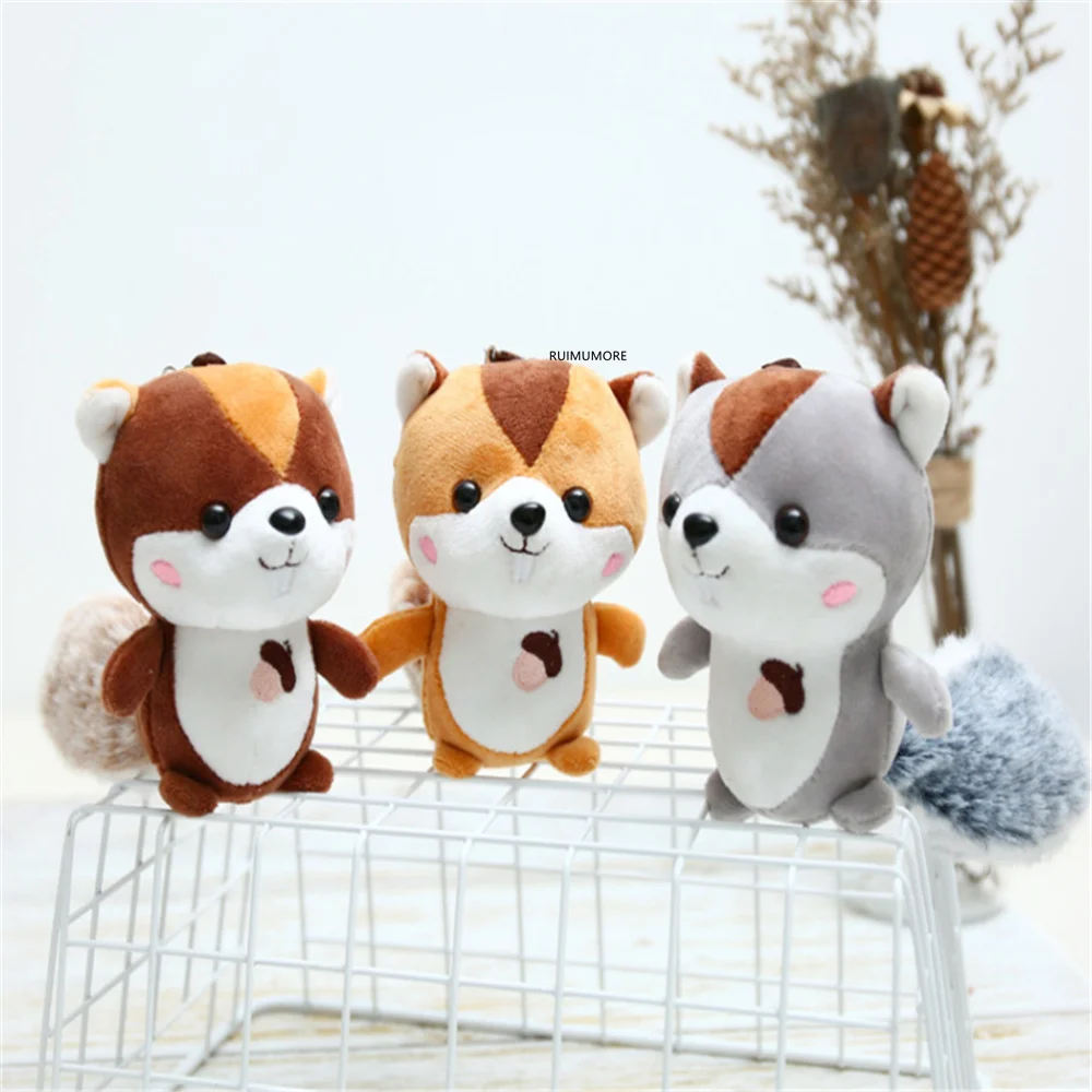 Новый дизайн белка в 3 цветах мягкая плюшевая игрушка брелок плюшевые игрушки