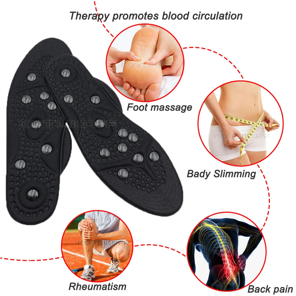 KOTLIKOFF Foot Massage Insoles Magnetic Insole Physiotherapy Therapy Acupressure Shoe Pads Slimming for Weight Loss | Обувь
