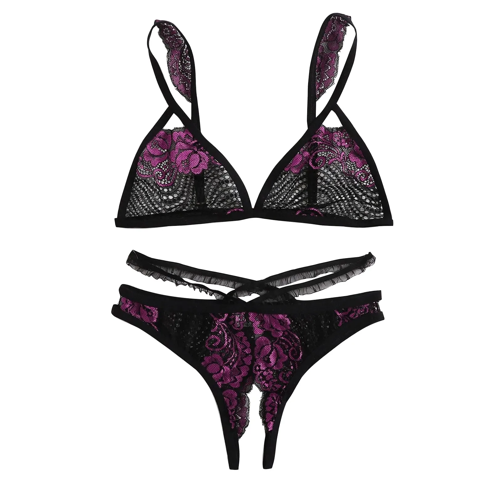 

Sexy Underwear Set Women Embroidery Lace Hollow Out Bra Panty Set Sexy Two-piece Lingerie Set Erotic Sensual Lingerie Intimates