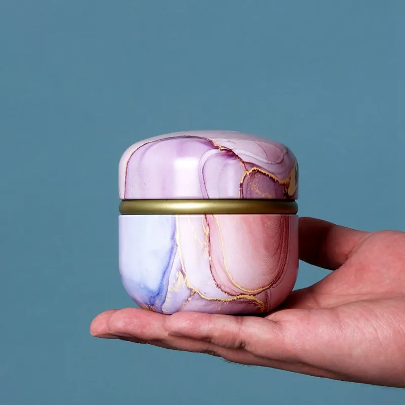 

Маленькие чайные банки, круглые жестяные банки для чая, металлическая жестяная коробка, упаковочные банки, банки для цветочного чая, портат...