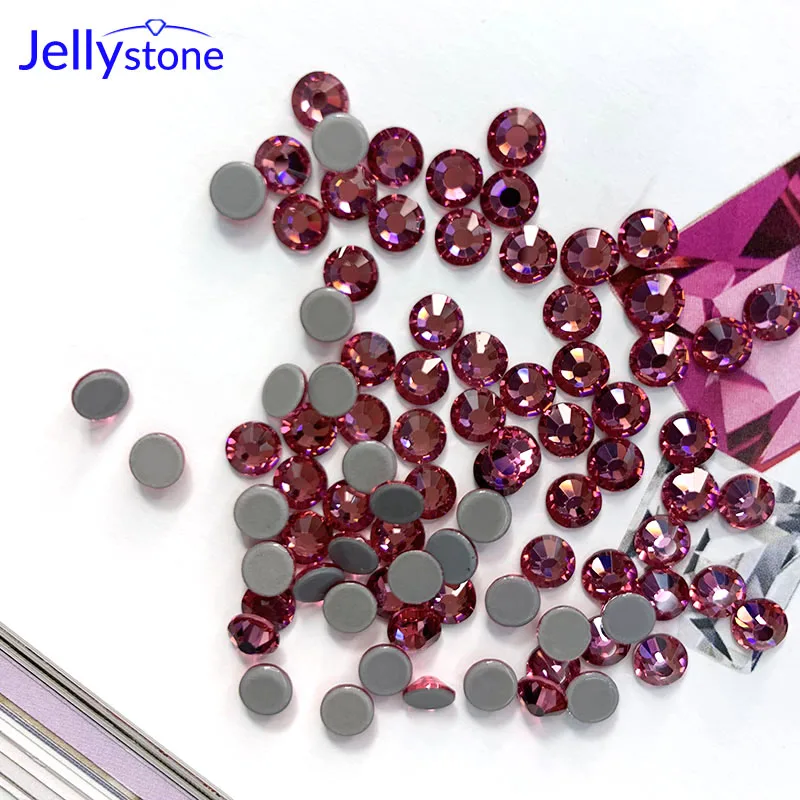 Стразы термостойкие для ногтей стразы ремни розово-красный клей с блестками