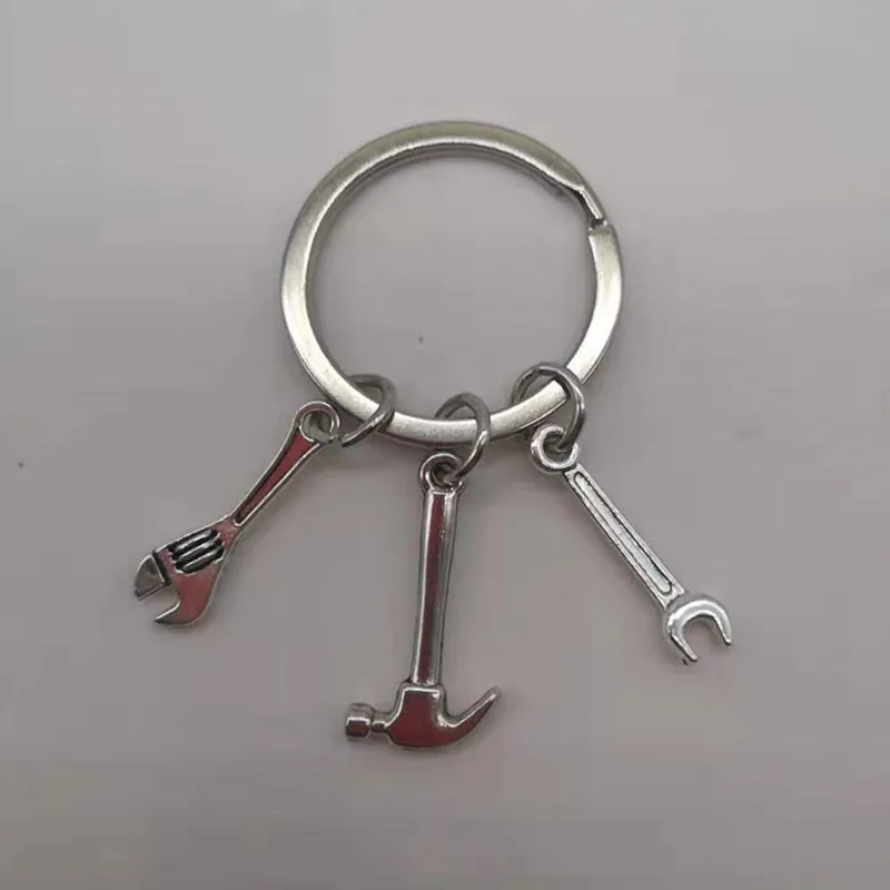 Новинка, если папа не может это исправить, ни один не может DIY инструмент гаечный ключ, правило, модель молотка, брелок для ключей, брелок для ключей, подарок - Цвет: Silver-1