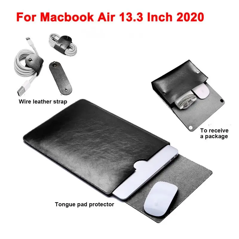 Коврик для мыши чехол ноутбука Macbook Air 13 3 2020 кожаный рукав + сумка хранения