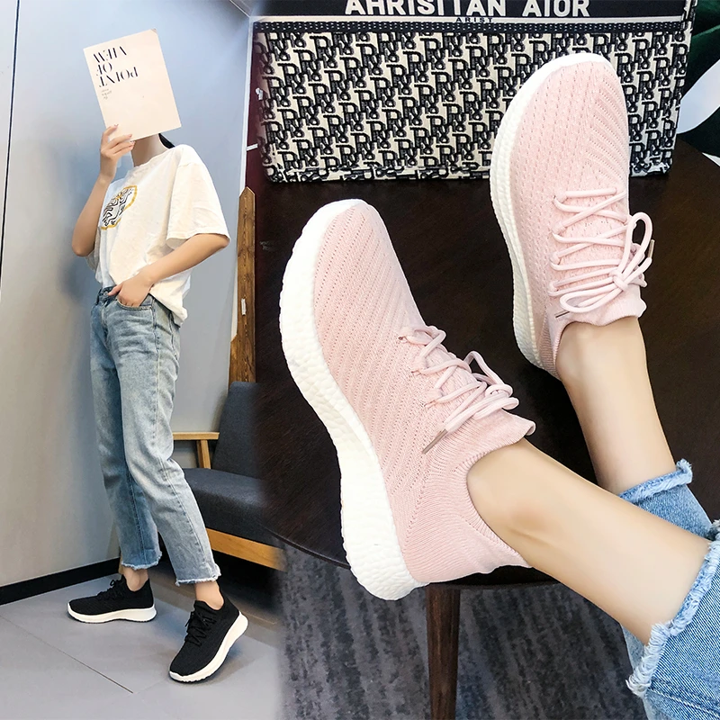 

Women's Sports Shoes Fashion Women's Sneakers 2021 Spring Autumn Breathable Mesh Lace-Up All-match Running Casual Shoe Woman