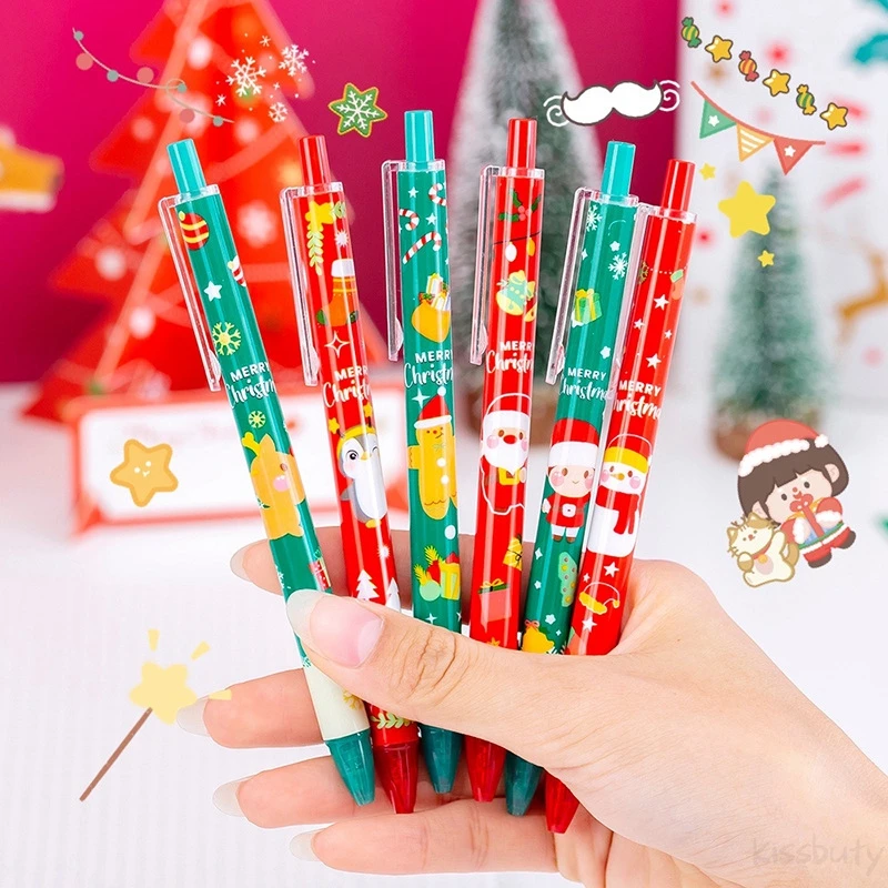 

6Pcs/Set Kawaii 0.5mm Christmas Gel Pen Anime Cartoon Cute Dog Press Pens Neutral Signature Pen School Writing Supplies Gift