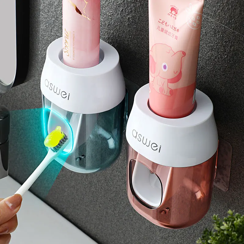 

Wall-Mounted Automatic Toothpaste Dispenser Bathroom Accessories Children Wash Set Toothbrush Rack Toothpaste Squeezer