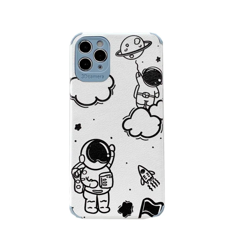 

Cartoon astronaut mobile phone case is suitable for iPhone11 12Pro Max mini X XR XSMax 8 7PluS anti-fall protective back cover