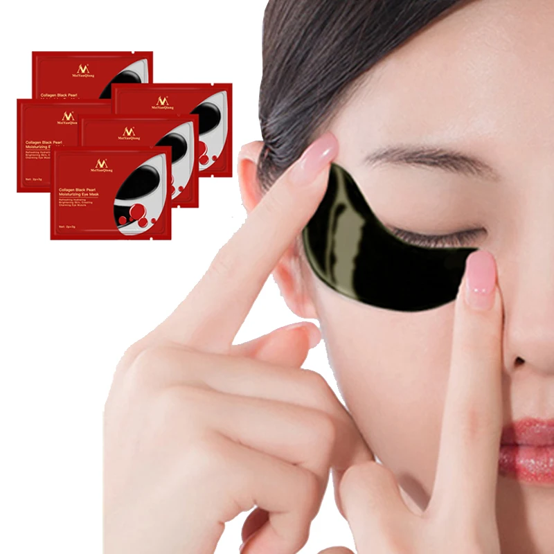 Коллагеновая маска для век черная жемчужная Сыворотка против морщин устранение