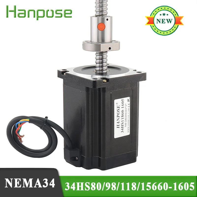 

ballscrew motor stepper motor 34HS11860-SFU1605 ballscrew torque 8N.M 6.0A 100MM 200mm 300mm for 3D Printer CNC milling machine