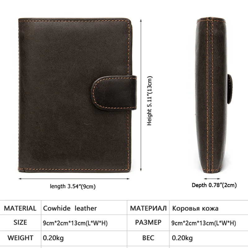 Короткий кошелек WESTAL из натуральной кожи с RFID защитой мужские бумажники воловьей