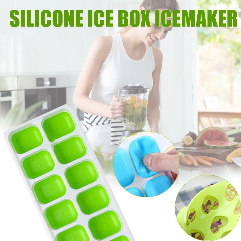 

Ice Tray with Lid 14/21 Grid Super Easy Release Cube Molds Stackable Durable for Cocktail Freezer Beverages LBShipping