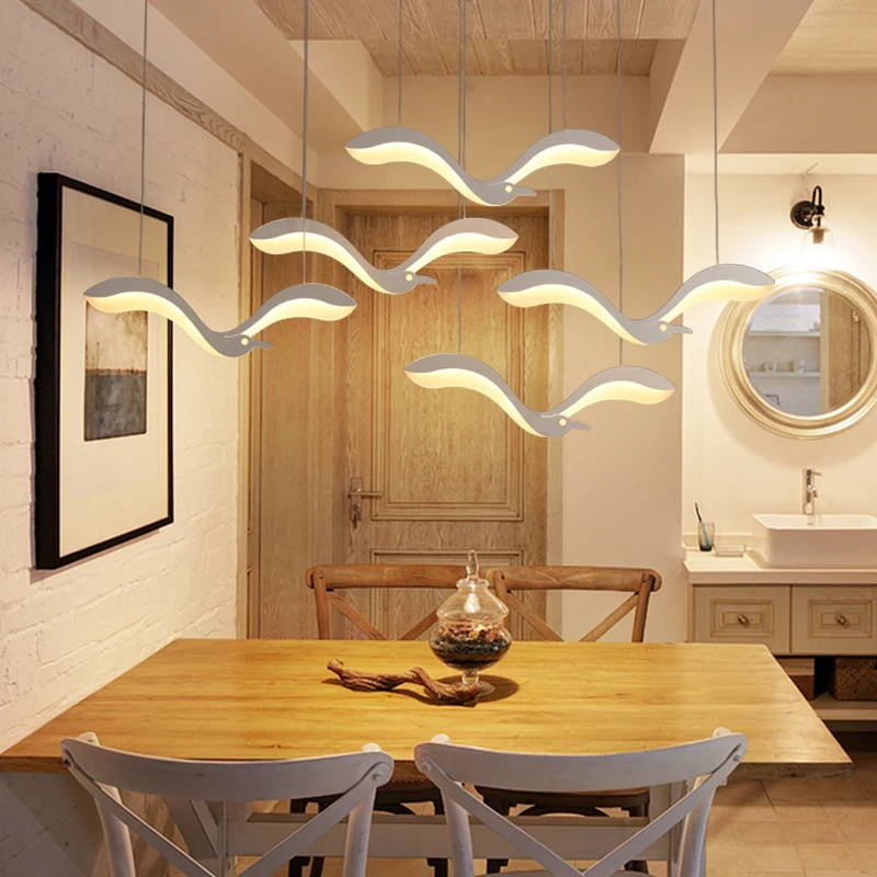 Modern creative Led Chandelie can be used in restaurant bar front kitchen chandelier personality seagull led chandelier