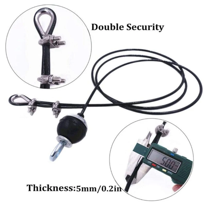 

Home Gym Fitness Pulley Cable Length Adjustable Heavy Duty Steel Wire Rope 2M