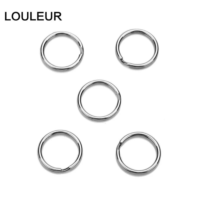 Louleur, 20 шт./партия, нержавеющая сталь, брелок для ключей, плоская линия, брелок для ключей, брелок для ключей, для изготовления ювелирных изделий