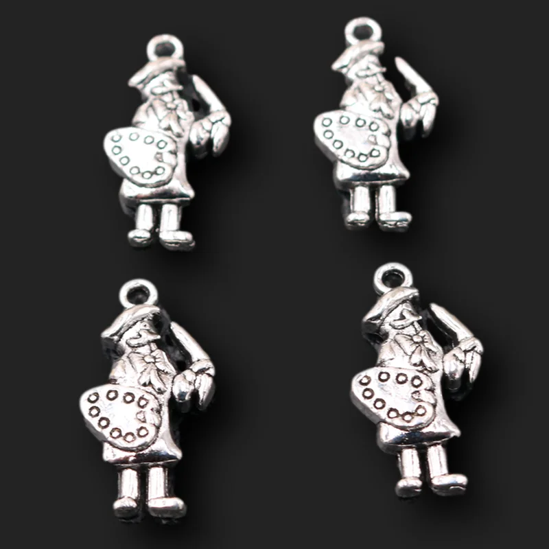 

10pcs Silver Plated Royal Court Guard Pendants Retro Necklace Earrings Metal Accessories DIY Charms For Jewelry Crafts Making