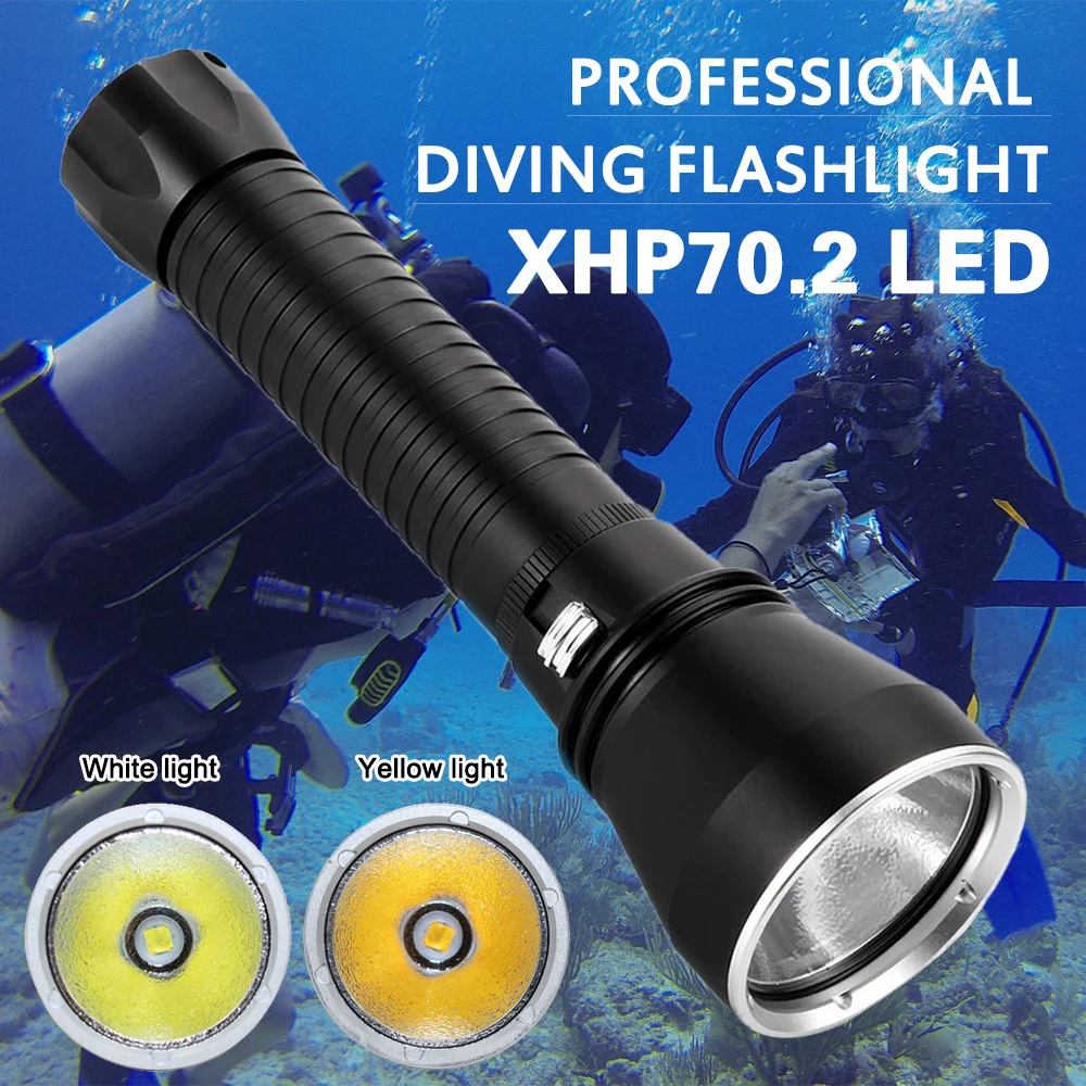 Precio Zadora XHP70.2-linterna De Submarinismo LED Potente, Antorcha Subacuática De 200m, 4000LM, Impermeable, XHP70, Lámpara De Buceo