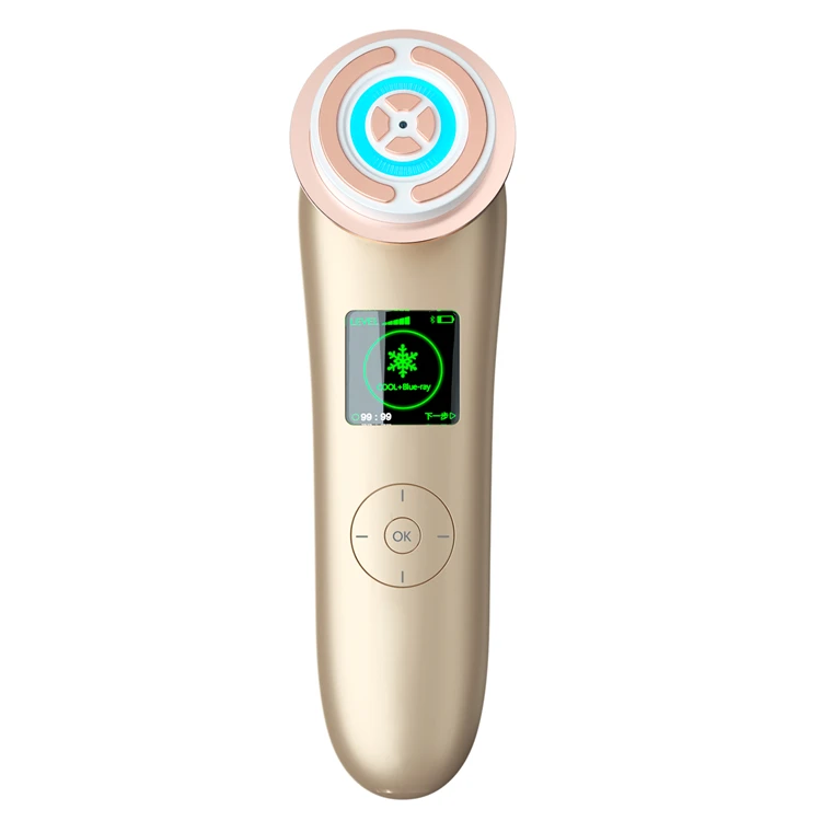 

Home use rf ems slimming face skin rejuvenation hot cold compress led light therapy facial beauty machine