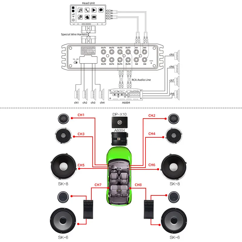 $105.00 Sennuopu Dp X10 1000w Dsp Processor Bluetooth Car Amplifier 4 Channels Class A Auto 12 V Automotivo Audio Low Amp for Car Sound