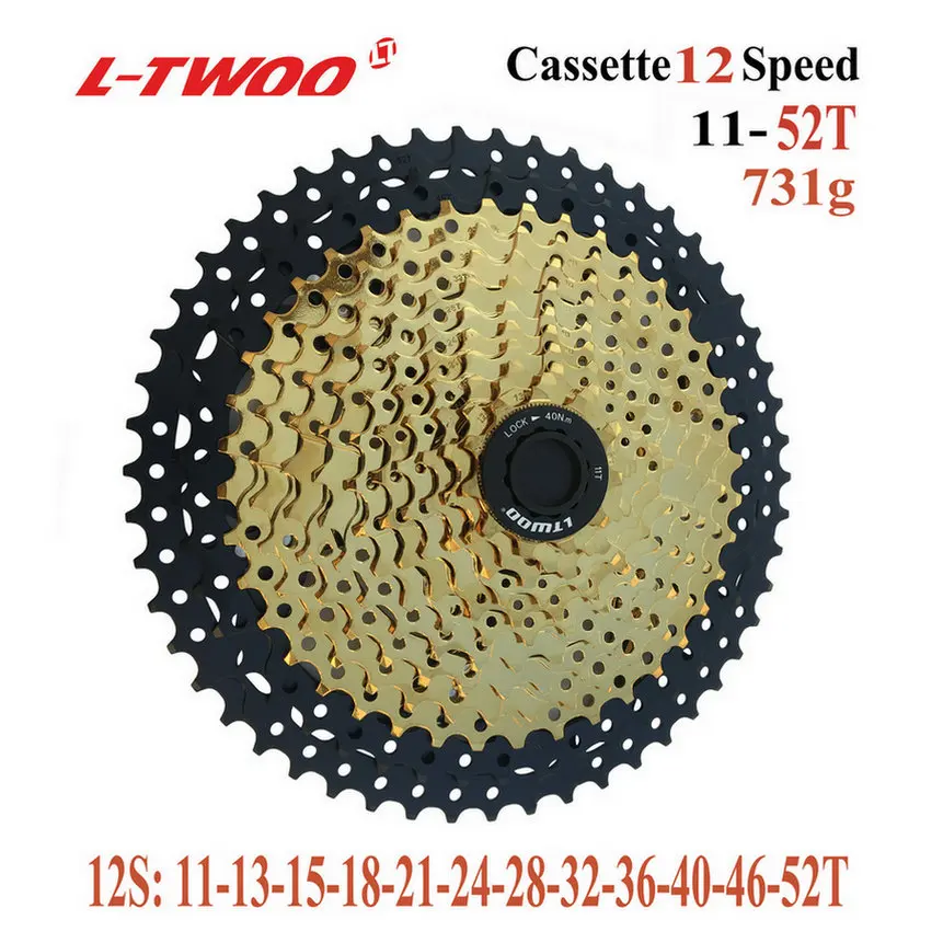 LTWOO 12S 11-52T GLD LTWOO zracing велосипедная кассета 9 10 11 12 скоростей MTB велосипед freewheel 11-36 T/11-42 T/46 T/11-50 T/11-52 T для ALIVIO/DEORE/SLX /XT - Цвет: LTWOO 12S 11-52T GLD