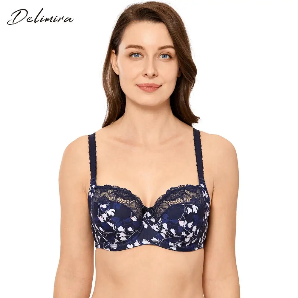 DELIMIRA Для женщин гладкой размера плюс на косточках Мягкий топа с полной чашкой и