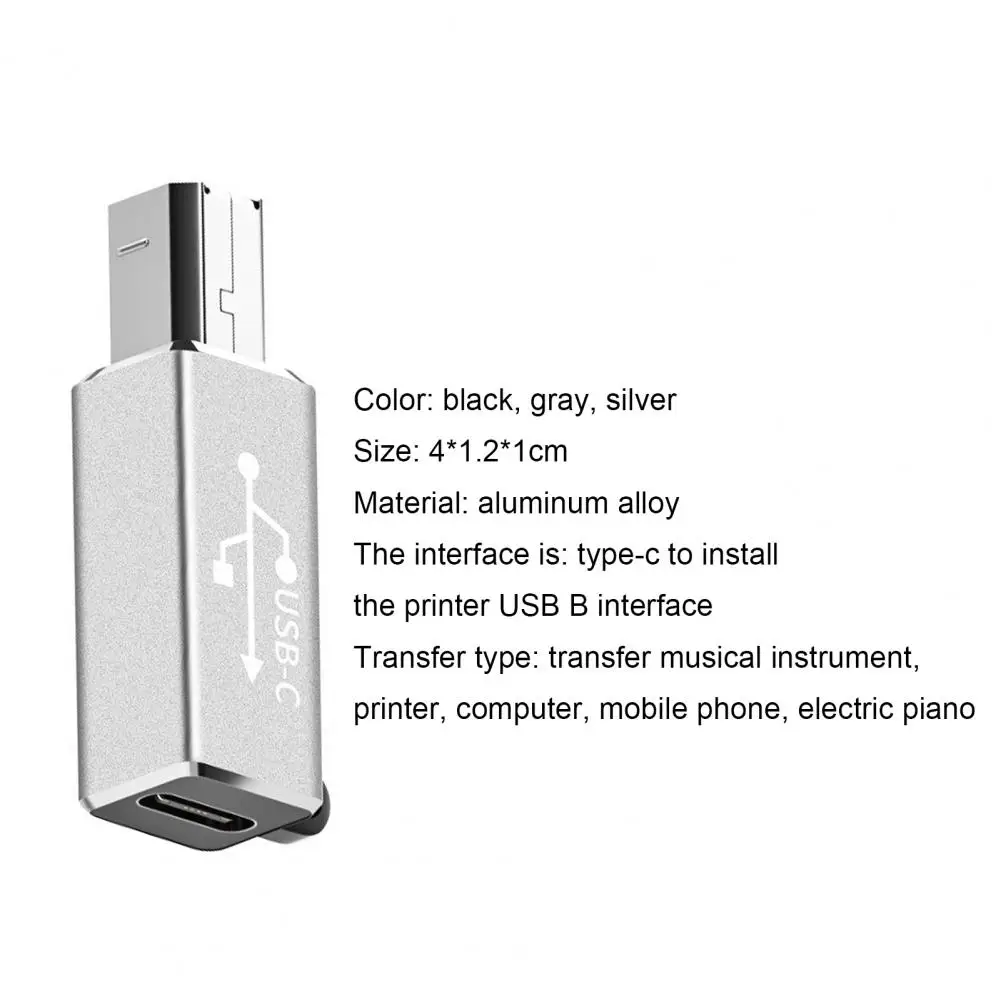 

Type-C Adapter Durable Plug Play Aluminum Alloy Multifunctional Type-C to USB Converter for Musical Instrument Computer Phone