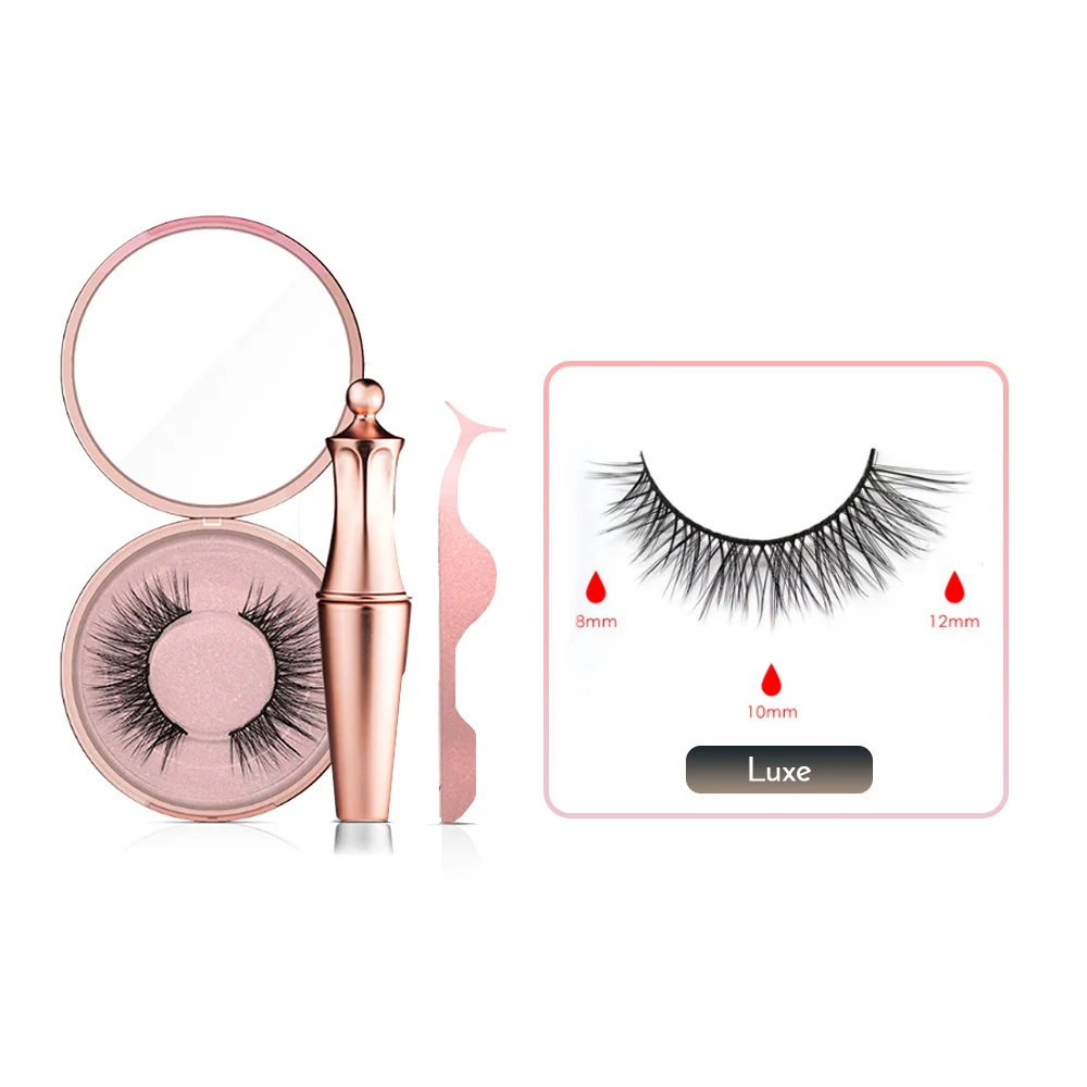 LUXE set 5 Magnetic Eyelashes natural False Eyelashes Magnet Lashes Magnetic Liquid Eyeliner& Magnetic False Eyelashes& Tweezer Set - Цвет: LUXE set