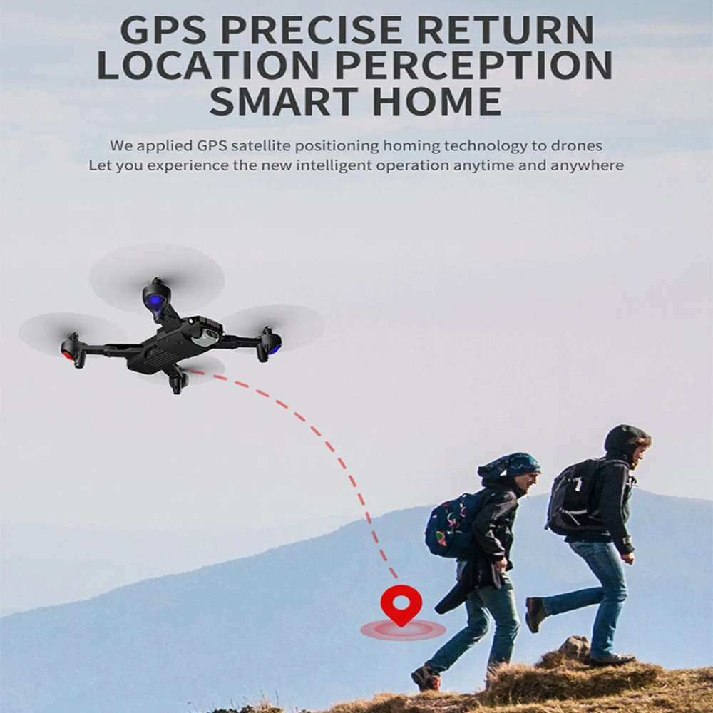 Дрон S3 GPS Wi-Fi FPV RC quadcopter с камерой 4K Селфи Квадрокоптер следуй за мной