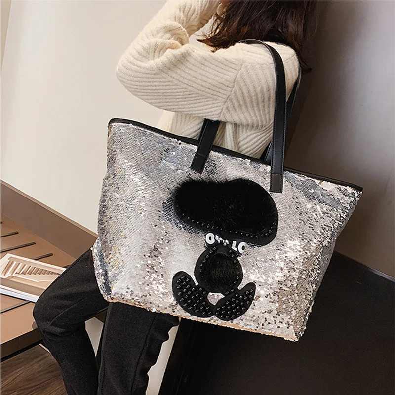 Роскошные сумки женские дизайнерские через плечо с блестками Портативная сумка