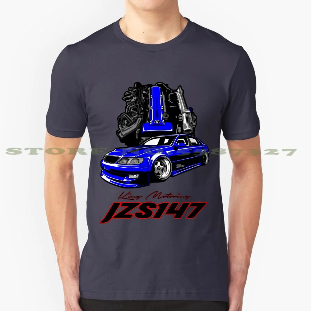 Aristo Jzs147 стоковый двигатель 100% чистого хлопка футболка 2Jzgte twindubro Illustor