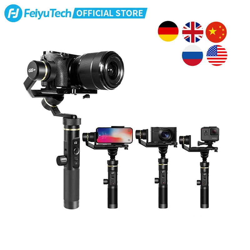 FeiyuTech Feiyu G6 Plus 3-Axis ручка брызг карданный Стабилизатор Для беззеркальных карман Sony Камера GoPro Hero 8 7 6 - изображение
