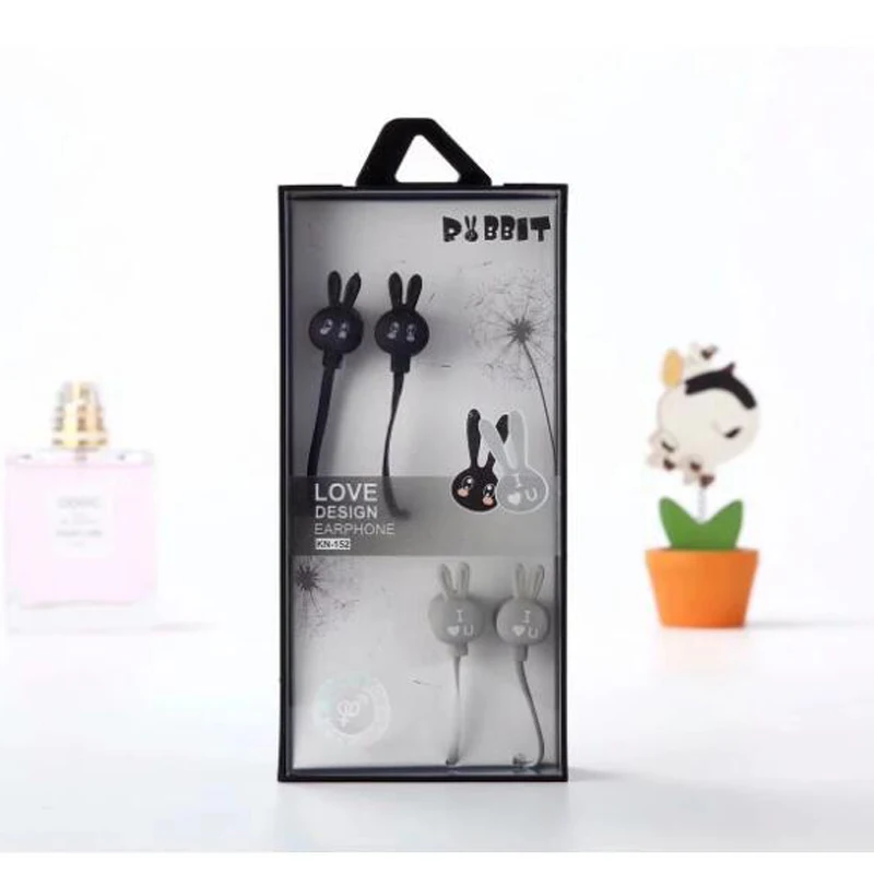 Проводной головной убор с мультяшным Кроликом наушники микрофоном для Xiaomi Samsung
