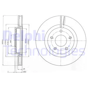 

Тормозной диск DELPHI BG4109C для KOLEOS 08 / QASHQAI 07 X TRAIL 0713 AIR 296 мм