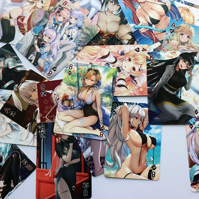 54 Pcs/set Anime Azur Lane Poker Cards Toy Paper Playing Card Party Board Desktop Entertainment Game Collection Gifts Toys 1