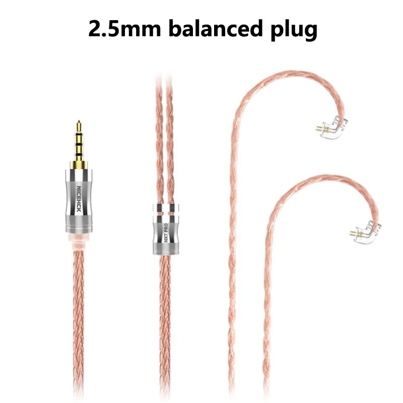 NICEHCK NX7 Pro посвященный 16 ядер высокой чистоты Медь кабель 3,5/2,5/4,4 мм штекер NX7 2Pin для NX7 Pro/DB3/TFZ/AUGLAMOUR Универсальный