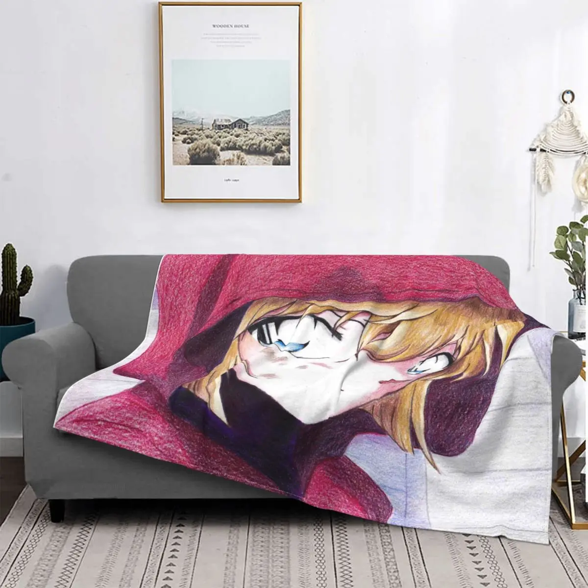 

Detective Conan Haibara Ai Blankets Fleece Decoration Japanese Anime Lightweight Throw Blanket for Home Office Bedspreads