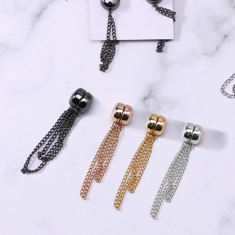 

2PCs Super Strong Magnetic Hijab Pins Magnetic Chain Brooch Anti-glare Buckle