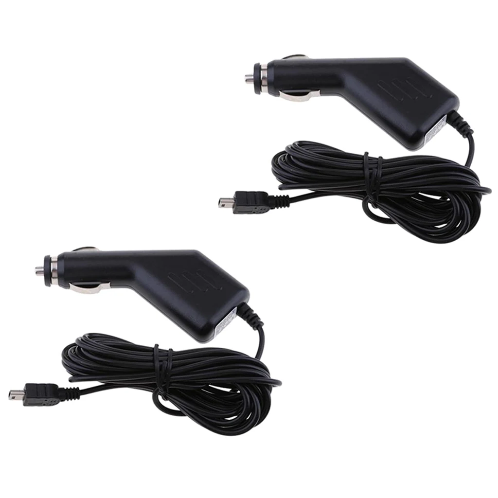 2 шт. автомобильное зарядное устройство кабель адаптер 12 24 В до 5 мини USB GPS DVR