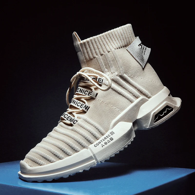 Повседневная мужская обувь мягкие летающие ткацкие носки Кроссовки мужские