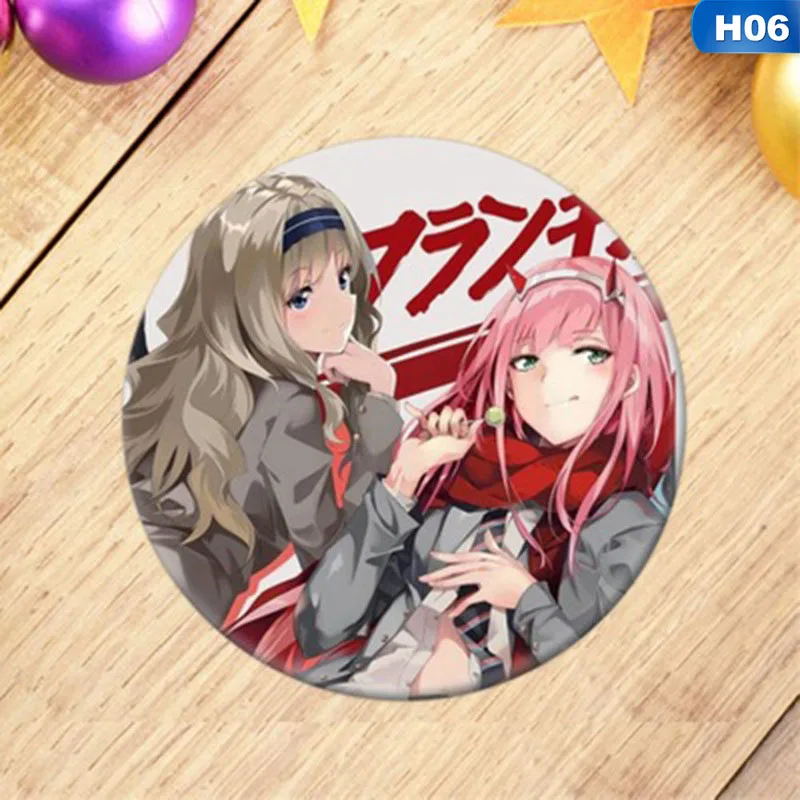 6 Новинка 1 шт. аниме DARLING в FRANXX значок косплея мультфильм ноль два симпатичная брошь, булавки пакеты для сбора Значки для рюкзаков - Окраска металла: 6