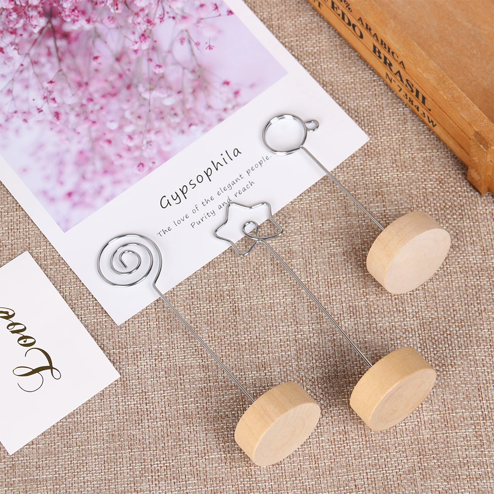 Креативная деревянная основа зажим для фоторамки железо держатель карт