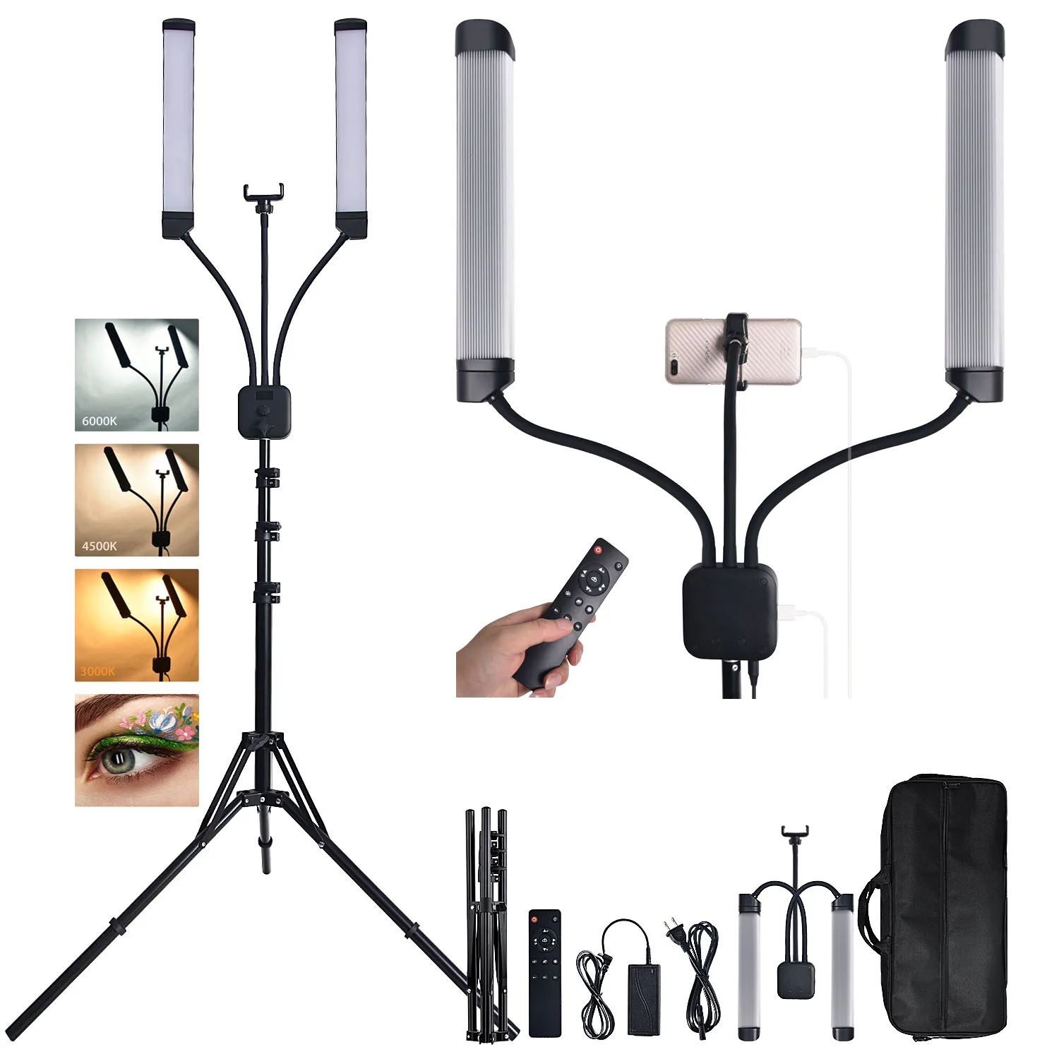 

fosoto FT-450 Led Photographic Lighting Multimedia Extreme With Remote Tripod Video light Lamp Ring For Makeup Youtube Tiktok