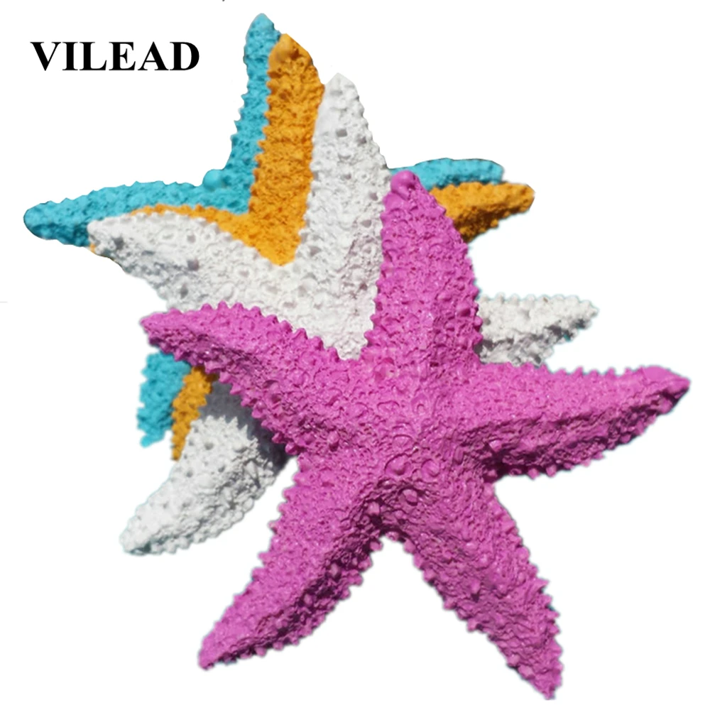 VILEAD 7,5 см 4 Цвета Морская звезда из смолы фигурки Морская звезда украшения для фотосъемки подставки для домашнего декора аксессуары для детей