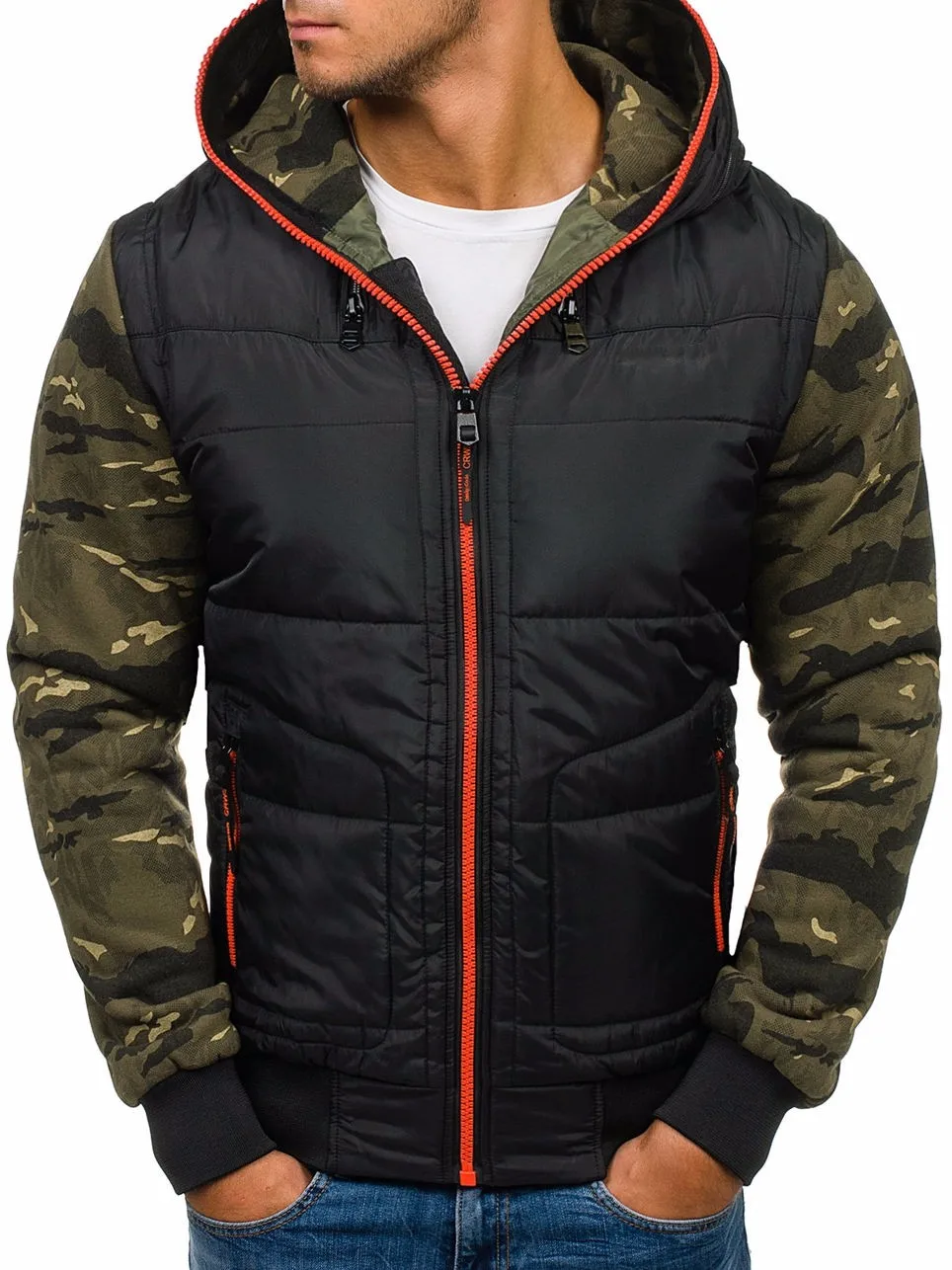 black Red ZOGAA новые зимние куртки парка мужская осенне-зимняя теплая верхняя одежда брендовая тонкая Мужская s Пальто Повседневная ветровка стеганые куртки мужские - Цвет: black Red