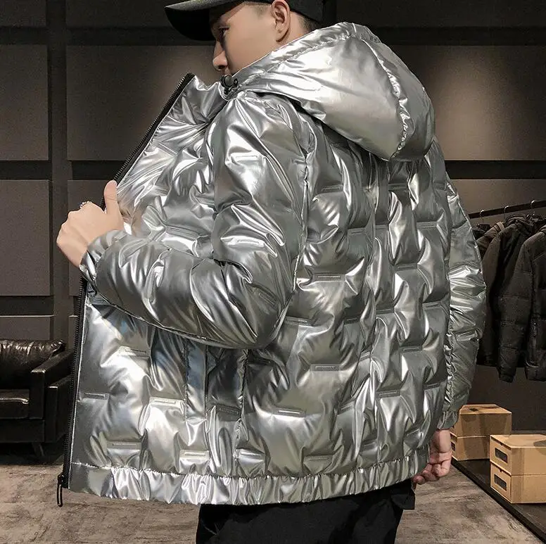 

2020 Winter down Jacket Men hooded warm Glossy Slim coat fashion 80% white duck down parka Outdoor windproof jackets undefined