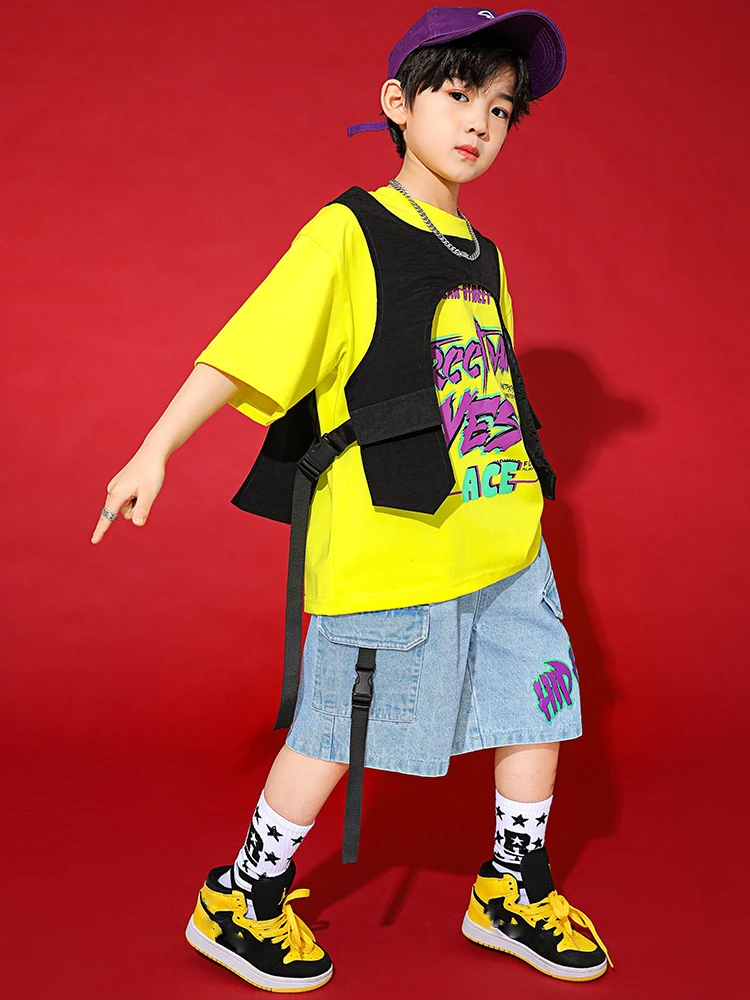 Детские танцевальные костюмы в стиле хип-хоп для детей костюм свободного кроя с