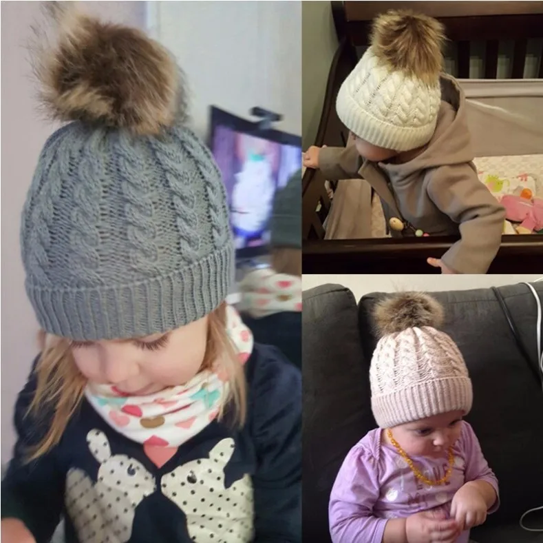 

2pcs Fashion Winter Knit Crochet Caps Beanie Hat Mother Daughter Son Warm Caps Children skullcap